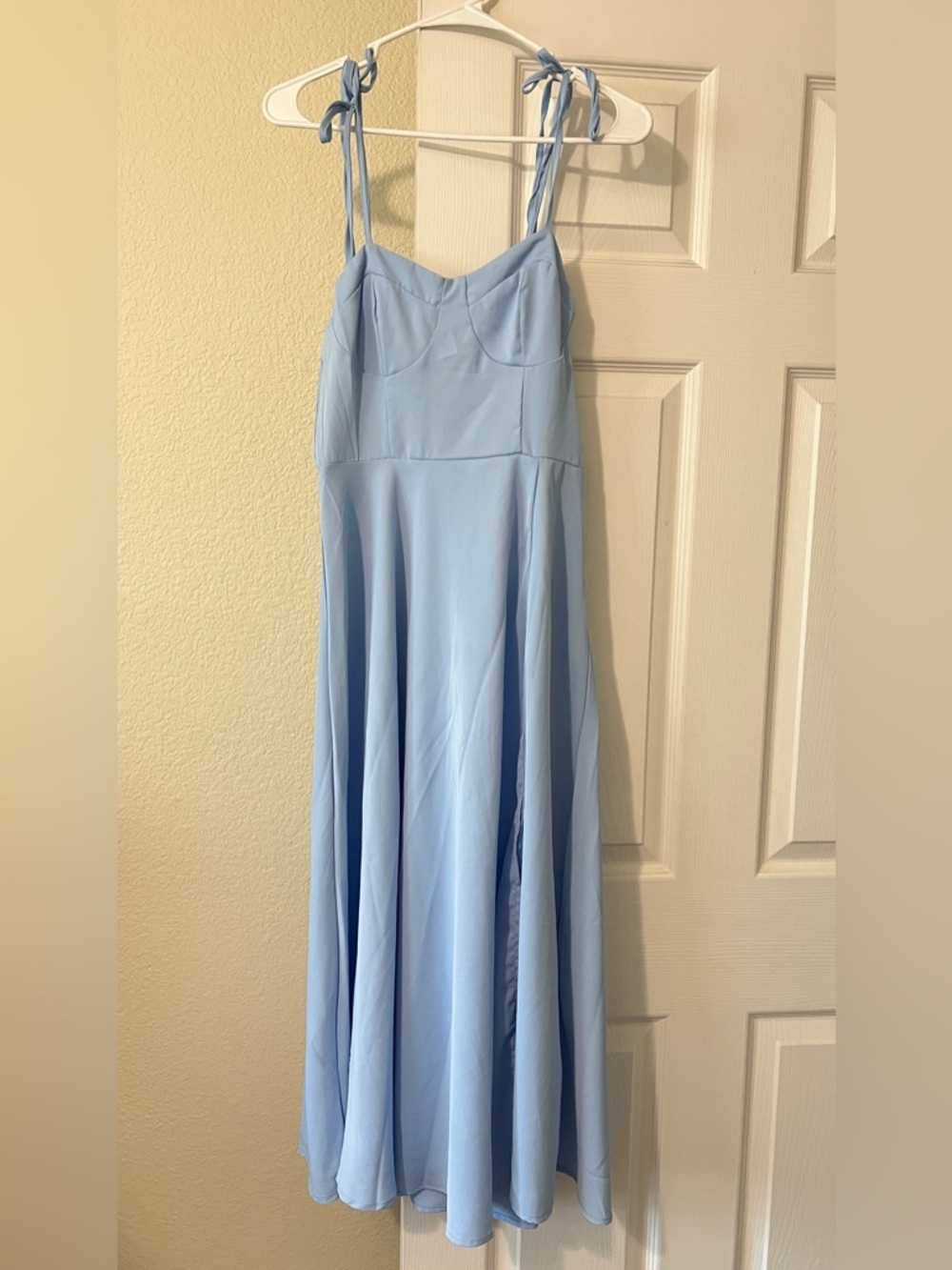 SHEIN Light Blue Tie-Strap Maxi Dress